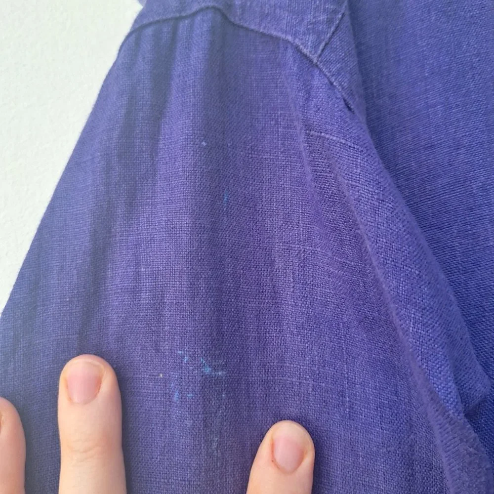 VTG CHICO'S DESIGN Purple Linen Shirt - Picture 4 of 5